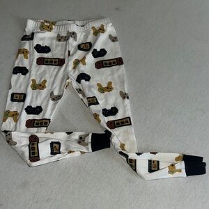 Kids Size 6 Carters White Pajama Pants with Cartoon Print.